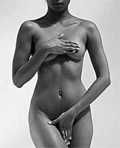 Girl in black and white
